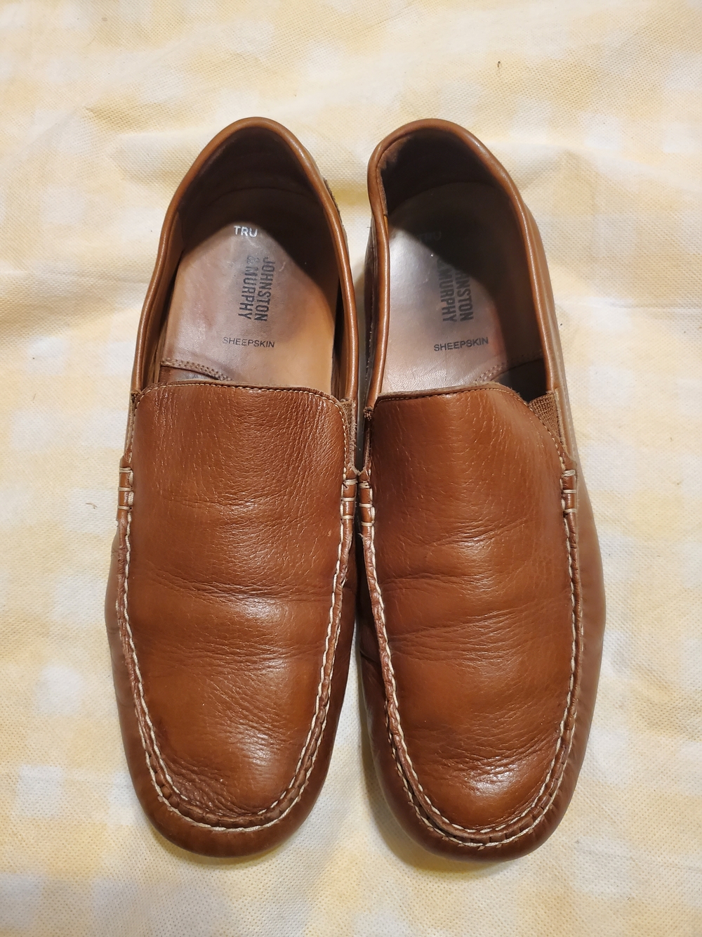 Johnston & Murphy Tan Leather Slip-On Loafers
